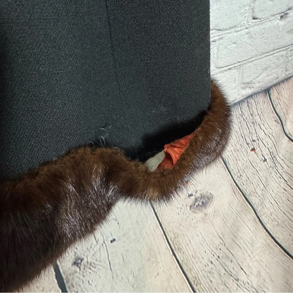 Vintage John T. Shayne Stegari Women’s Virgin Wool Fur Trimmed Coat size M/L - Picture 16 of 16